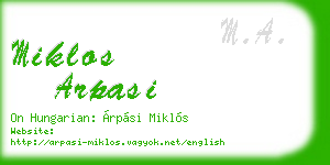 miklos arpasi business card